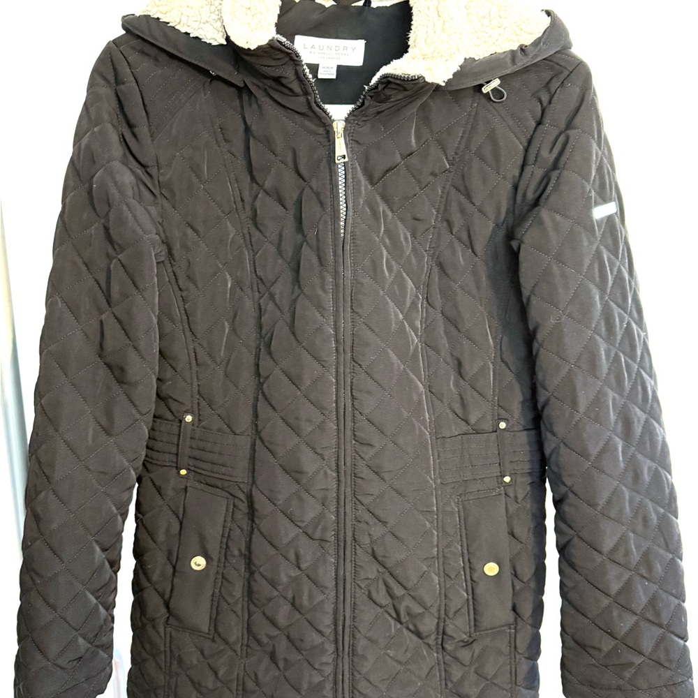 Laundry By Shelli Segal Black Quilted Puffer Jacket